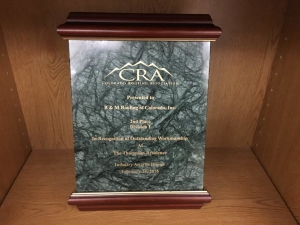 CRA award given to B&M Roofing for outstanding workmanship