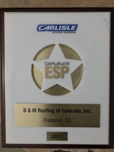 ESP Award given to B&M Roofing