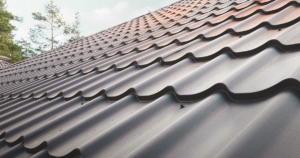Close up of metal roofing