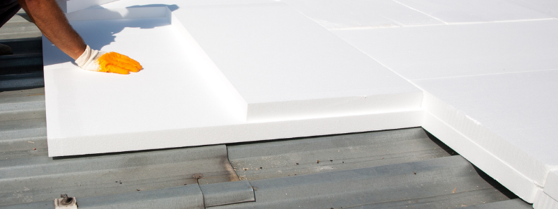 white commercial roof material