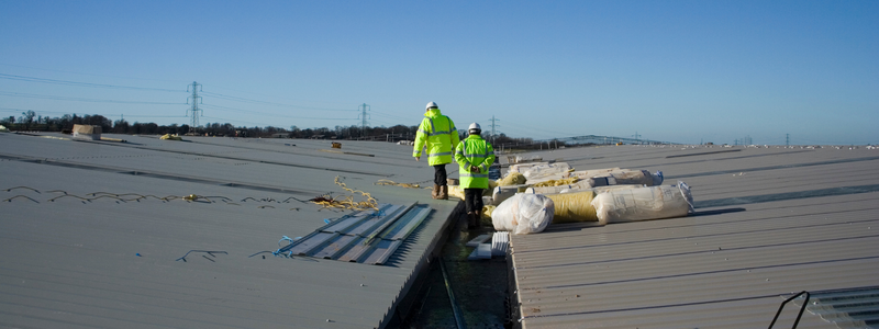 conducting commercial roof inspection